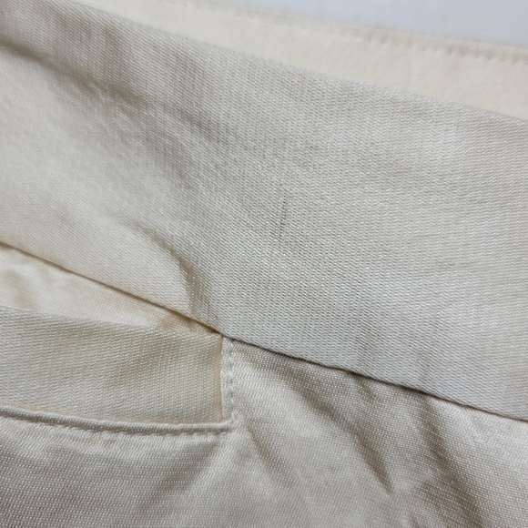 Banana Republic Y2K 2003 100% Silk Cream Crop Pants Size 6 - Picture 12 of 12